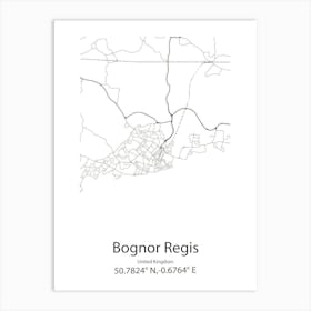 Bognor Regis,United Kingdom Minimalist Map Affiche