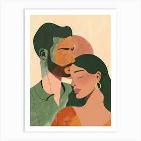 Illustration Of A Couple Art Print