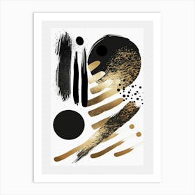 Abstract Black And Gold Painting 19 Art Print