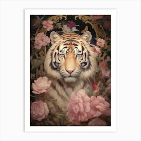 Tiger Art In Rococo Style 1 Art Print