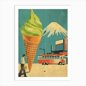 Matcha Ice Cream Japan Travel Art Print