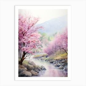 Beautiful Watercolor Cherry Blossom 2 Art Print