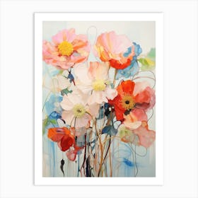 Abstract Flower Painting Poppy 2 Art Print