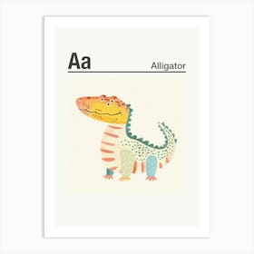 Animals Alphabet Alligator 1 Art Print