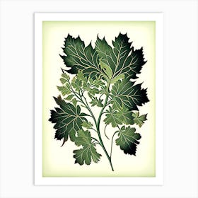 Lovage Leaf Vintage Botanical 3 Art Print