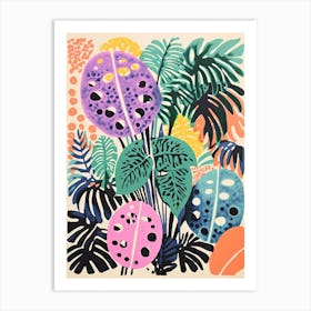 Colourful Botanical Risograph Style 6 Art Print