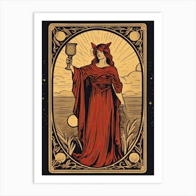 Temperance Tarot Card, Vintage 1 Art Print