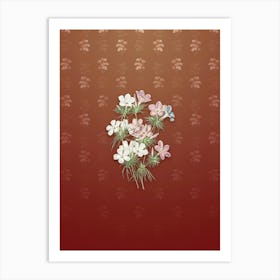 Vintage Thick Flower Slender Tube Botanical on Falu Red Pattern n.0907 Art Print
