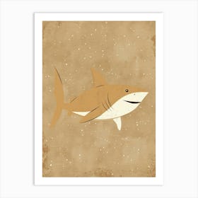 Cute Muted Pastels Storybook Style Shark 2 Art Print