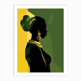 Silhouette Of African Woman Art Print