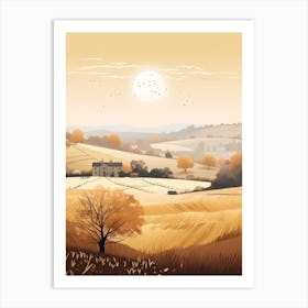 The Cotswolds England 1 Hiking Trail Landscape Art Print