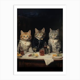 The Bachelors Party, Louis Wain Cats 3 Art Print