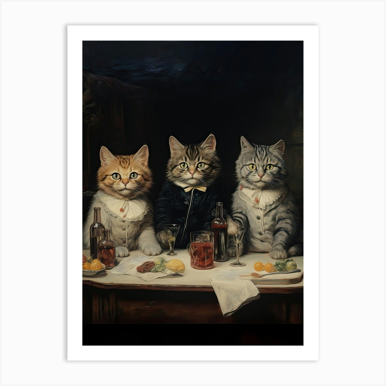 Louis Wain Print - The Bachelor Party Print Poster – Art Unlimited