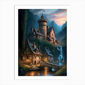 Castle At Night 1 Art Print