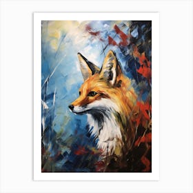 Red Fox Abstract Painting  Art Print