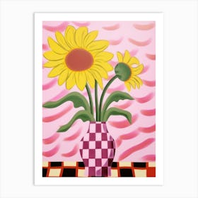 Sunflower Flower Vase 2 Art Print