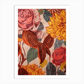Fall Botanicals Rose 1 Art Print