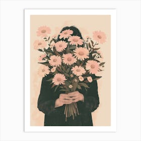 Spring Girl With Pink Flowers 7 Art Print