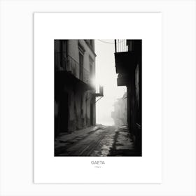 Poster Of Gaeta, Italy, Black And White Photo 1 Art Print