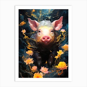 Pig In The Dark Art Print
