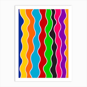 Retro Wavy Pattern Art Print