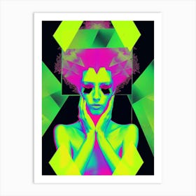 Funky woman, bright, "Fuck Today" Art Print