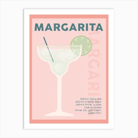Pink Margarita Cocktail Art Print