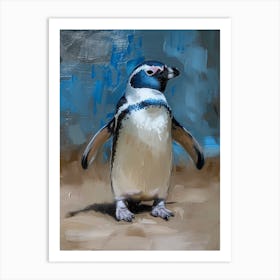 African Penguin Oamaru Blue Penguin Colony Oil Painting 3 Art Print
