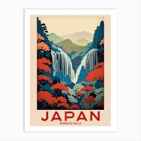 Shiraito Falls, Visit Japan Vintage Travel Art 2 Art Print