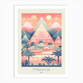 The Pyramids Of Giza   Egypt   Cute Botanical Illustration Travel 2 Poster Art Print