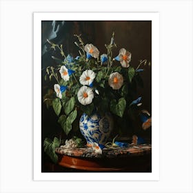 Baroque Floral Still Life Morning Glory 4 Art Print