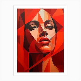 Abstract Geometric Lady Portrait 8 Art Print