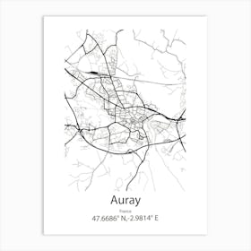 Auray,France Minimalist Map Art Print