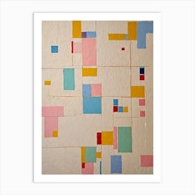 Abstract Squares In Pastel Art Print