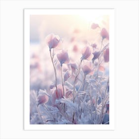 Frosty Botanical Sweet Pea 2 Art Print