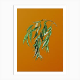 Vintage Babylon Willow Botanical on Sunset Orange n.0276 Art Print