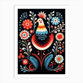 Folk Bird Illustration Grouse 2 Art Print