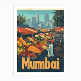 Aihrgdesign A 1970s Inspired Travel Poster For Mumbai 3 Art Print