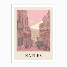 Naples Vintage Pink Italy Poster Art Print