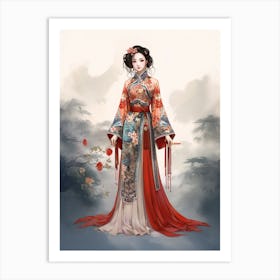 Traditional Chinese Clothing Illustration 1 Art Print