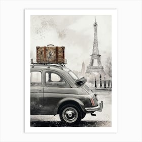 Vintage Car In Paris Art Print