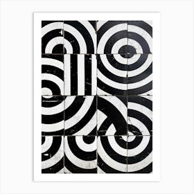 Abstract Kitsch Black & White Pattern 2 Art Print
