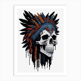 Native American Skull Painting (7) Art Print