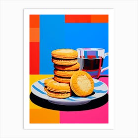 Tea & Biscuits Retro Geometric Art Print