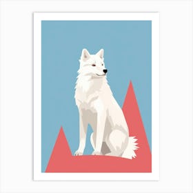 Arctic Fox Simple Illustration 1 Art Print