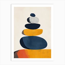 Balancing Stones, Minimalism, Mid - Centure Art Print