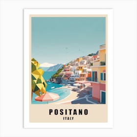 Summer In Positano Low Poly (26) Art Print