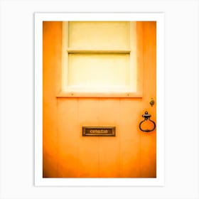 Orange Painted Door & Letterbox Portugal Art Print