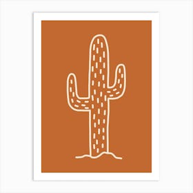 Autumn Cactus Burnt Orange Abstract Art Print