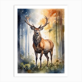 Deer In The Woods Art Print